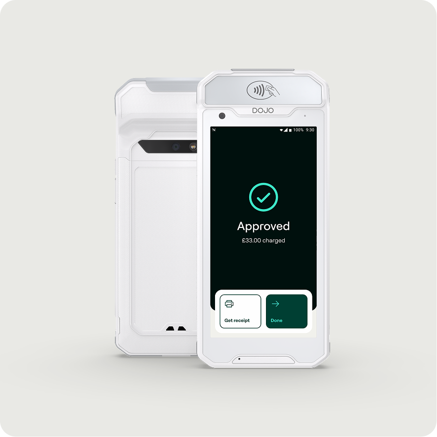 Dojo Pocket card machine, front and back